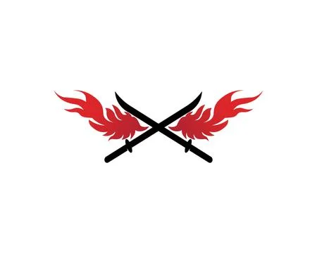 Cross swords icon flat. Simple vector symbol and bonus icon Stock Illustration