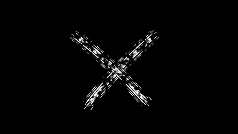 Cross symbol animation on Black background, Wrong Symbol in Motion graphic. Stock Footage 304828306