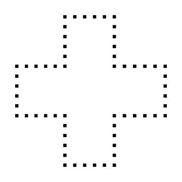 Cross symbol dotted shape vector icon for creative graphic design ui element  Stock Illustration
