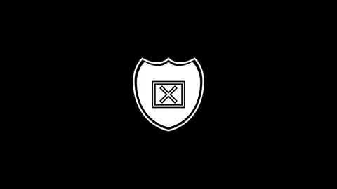 Cross symbol icon with shield animation, wrong symbol animated isolated on .. Vídeo Stock 336549581