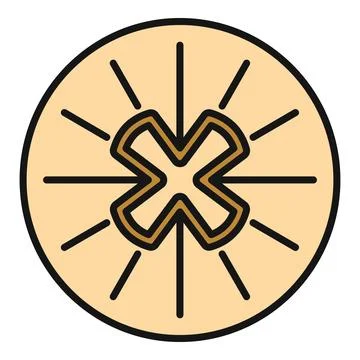 Cross symbol or logo design inside circle Stock Illustration