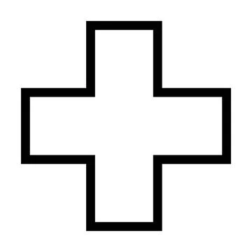 Cross symbol shape vector icon outline stroke for creative graphic design ui  Stock Illustration