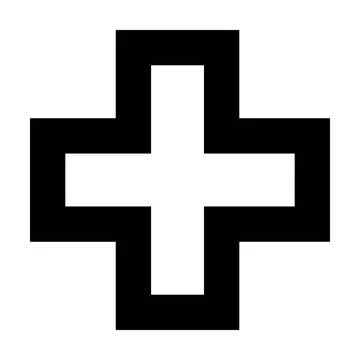 Cross symbol shape vector icon outline stroke for creative graphic design ui  Stock Illustration