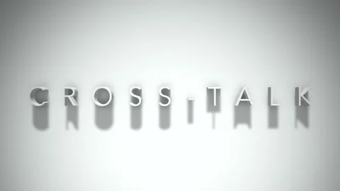 Cross-talk 3D title animation with shadows on a white background Stock Footage 296617522