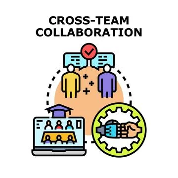 Cross team collaboration development idea vector illustration Stock Illustration