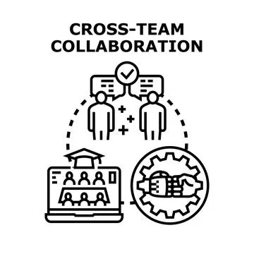 Cross team collaboration development idea vector illustration Stock Illustration