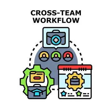 Cross team workflow process for business organization Stock-Illustration