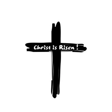 Cross with text it's love on a white background Stock Illustration