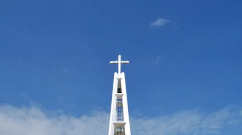 Cross with time lapse clouds. HD Version Stock-Footage 55868396