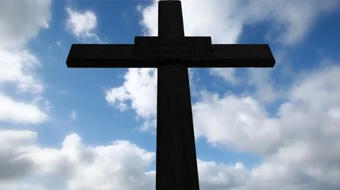 Cross with time lapse clouds,abstract religious backgrounds Stock Footage 52430721