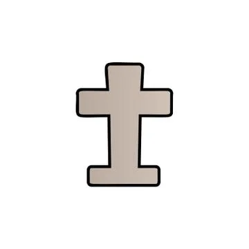 Cross tombstone color gradient vector icon Stock Illustration