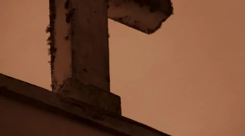 Cross on top of building Stock Footage 45529980