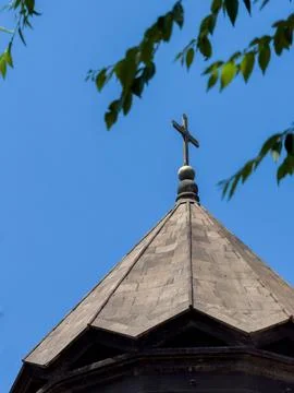 A cross is on top of a building Foto stock