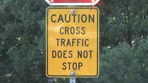 Cross Traffic Sign Stock-Footage 8922335