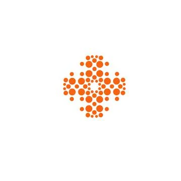 Cross vector icon. Cross unusual shape. Innovative medical technology orange Stock Illustration