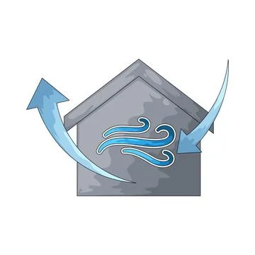 Cross ventilation illustration Ilustración de archivo