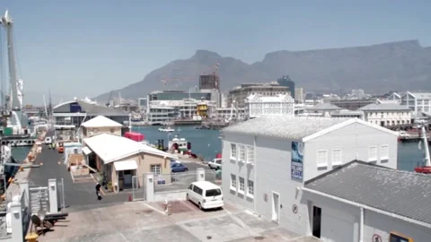 Cross View of The V &amp; A Water front Cape Town Stock Footage 190198365