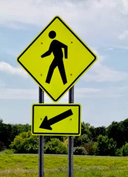Cross walk to the left Stock Photos
