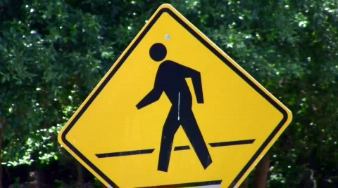 Cross walk sign Video stock 697198