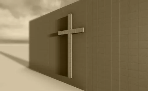 Cross on the wall Stock Illustration