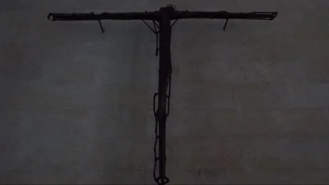 Cross on the wall inside Cathedral Basilica, Intramuros, Manila, Philippines Stock Footage 202156847