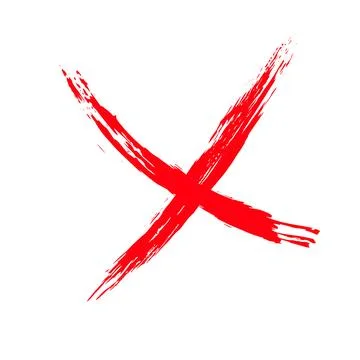The cross on a white background is drawn by hand with a brush. Prohibition, d Stock Illustration