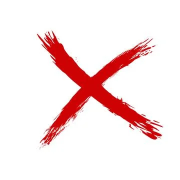 The cross on a white background is drawn by hand with a brush. Prohibition, d Stock Illustration