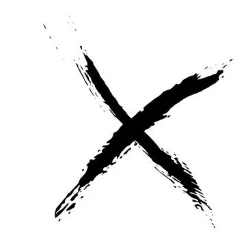 The cross on a white background is drawn by hand with a brush. Prohibition,.. Stockillustratie