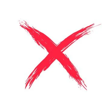 The cross on a white background is drawn by hand with a brush. Prohibition, d 库存插图