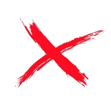The cross on a white background is drawn by hand with a brush. Prohibition, d Illustrazione stock