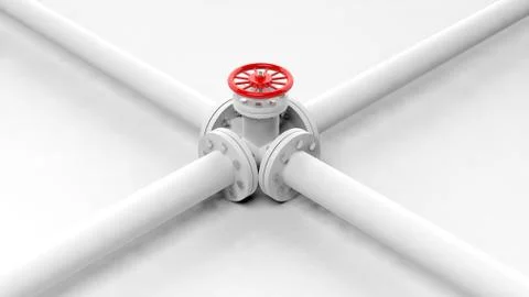 Cross of withe pipes,isolated on white Illustrazione stock