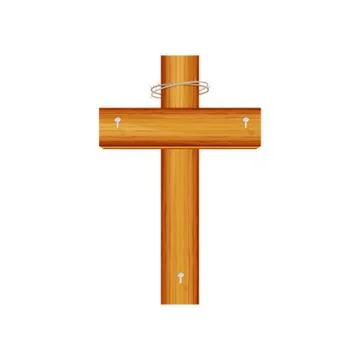 Cross wood vector design on white background,Happy Halloween cross icon desig Illustrazione stock