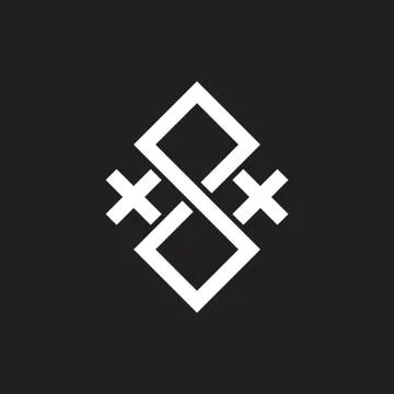 Cross x infinity line simple geometric logo vector Illustrazione stock