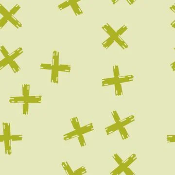 Cross x mark glyph vector seamless pattern Stock Illustration