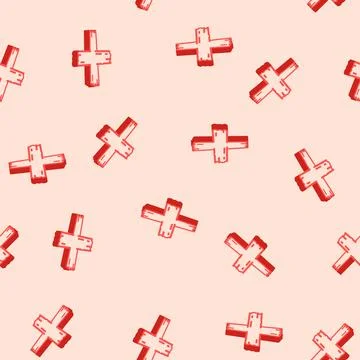 Cross x mark isometric icon seamless pattern Stock Illustration