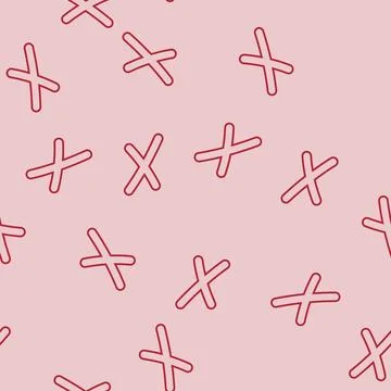 Cross x mark line seamless pattern Stock Illustration