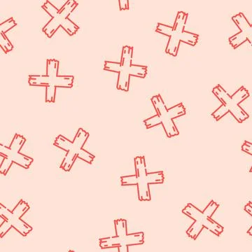 Cross x mark vector seamless pattern Stock Illustration