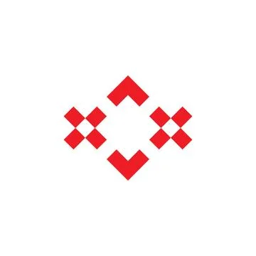 Cross x squares simple geometric lines logo vector Stock Illustration