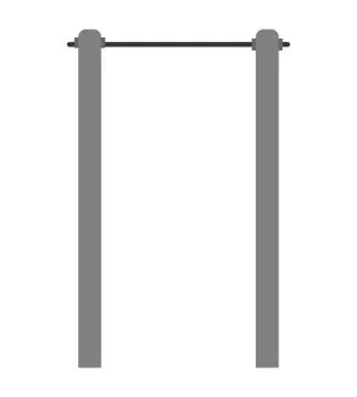 Crossbar for pull-up isolated. Horizontal bar. Vector illustration Illustrazione stock