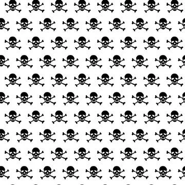 Crossbones and Skull Seamless Pattern. Vector Illustration. Stock Illustration