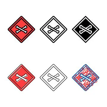 Crossbones bleach color icon vector diversity Stockillustratie