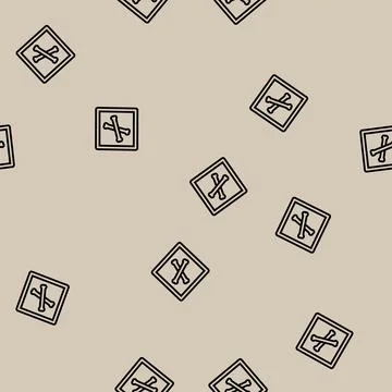 Crossbones bleach line seamless pattern Stock Illustration