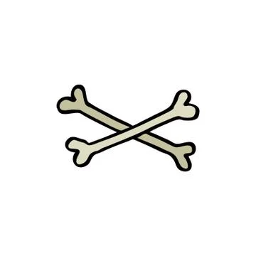 Crossbones doodle icon, vector illustration Stock Illustration
