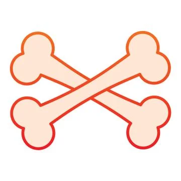 Crossbones flat icon. Two crossed bones. Halloween party vector design concept Stock Illustration