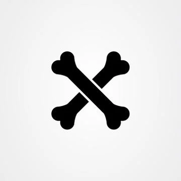 Crossbones icon logo design. flat vector illustration Stock Illustration