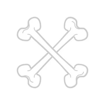Crossbones isolated. Anatomical part of skeleton Stock Illustration