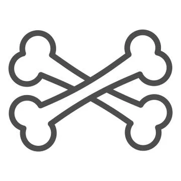 Crossbones line icon. Two crossed bones. Halloween party vector design concept Stock Illustration