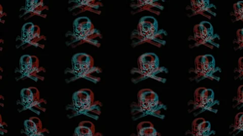 Crossbones looping background scroll side Stock Footage 209424829