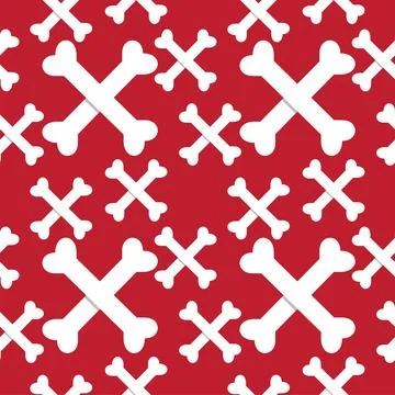 Crossbones seamless pattern design template. Vector stock illustration. Red.. Illustrazione stock