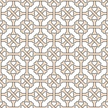 Crossbones shape with outline vector stock illustration. Seamless pattern b.. Illustrazione stock